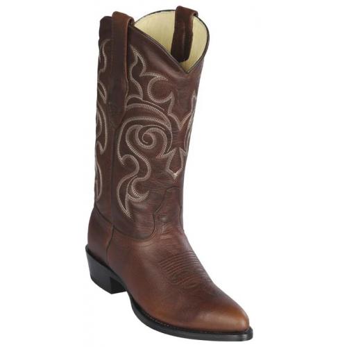 Los Altos Walnut Genuine Rage Leather J-Toe Cowboy Boots