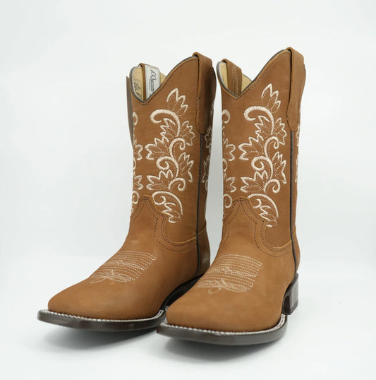 Stephy Cowgirl Boot Tan Square Toe