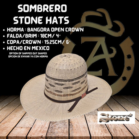 Sombrero Open Crown Stone Hats