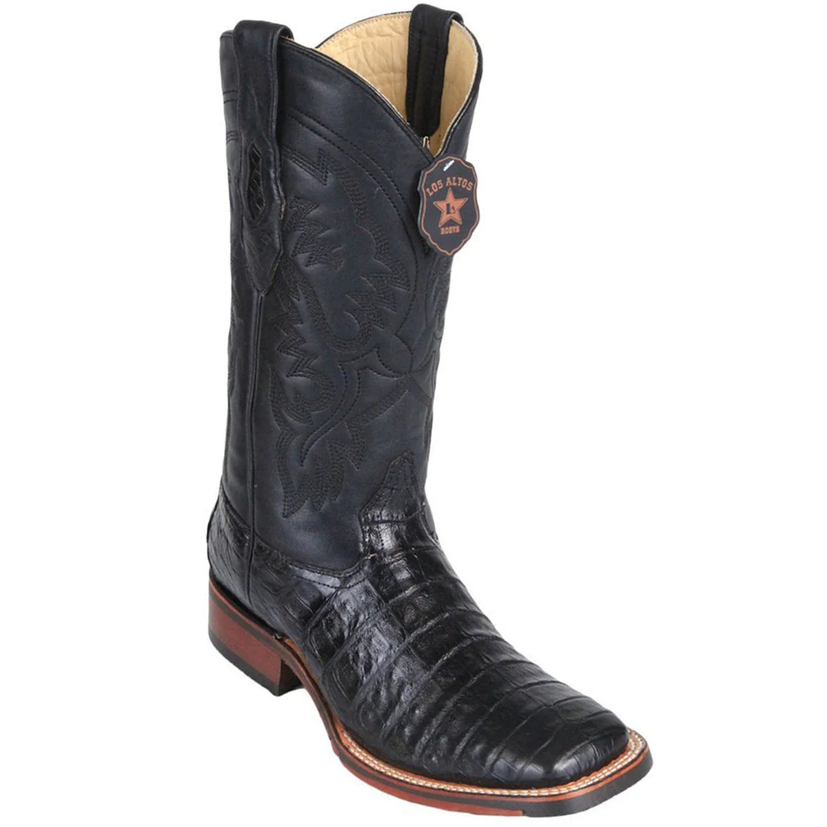 Caiman Belly Black Los Altos – Men’s Caiman Belly Square Toe Boots