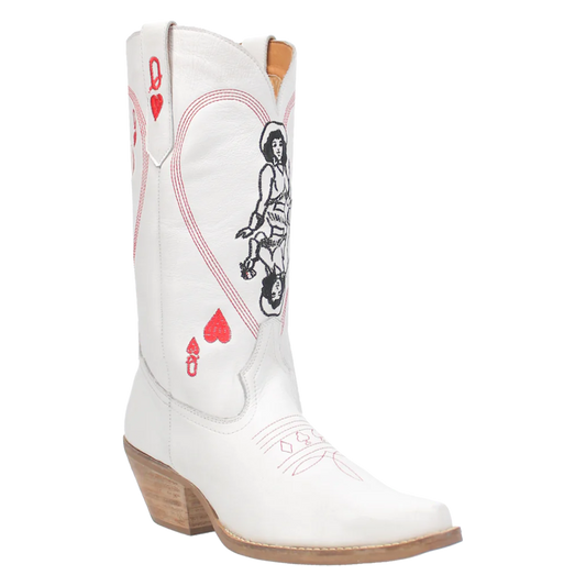 QUEEN A HEARTS LEATHER BOOT