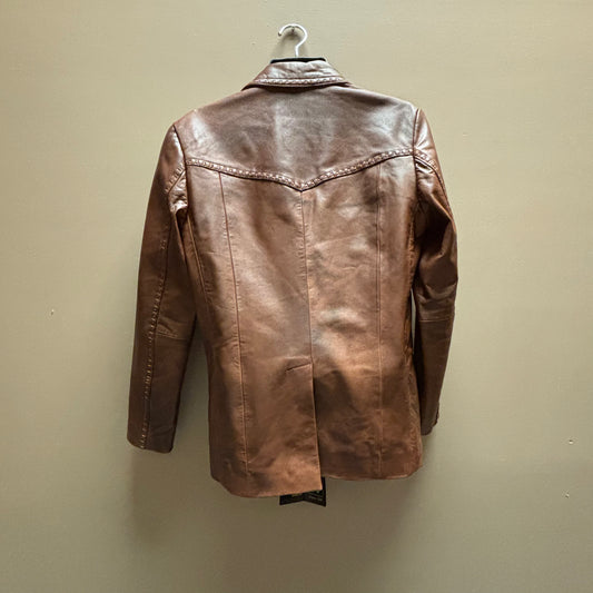 Valentin Tan Western Authentic Leather Jacket