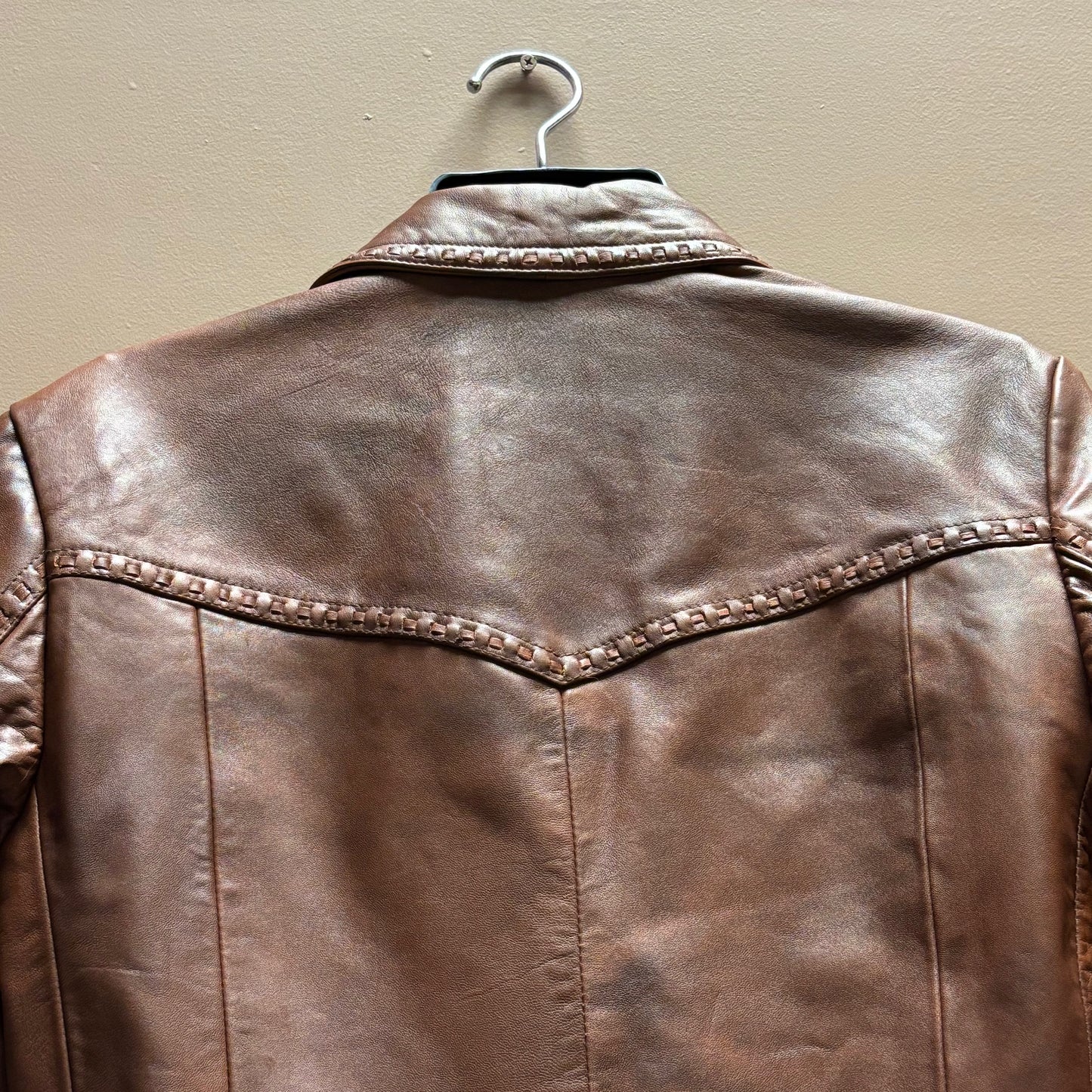 Valentin Tan Western Authentic Leather Jacket