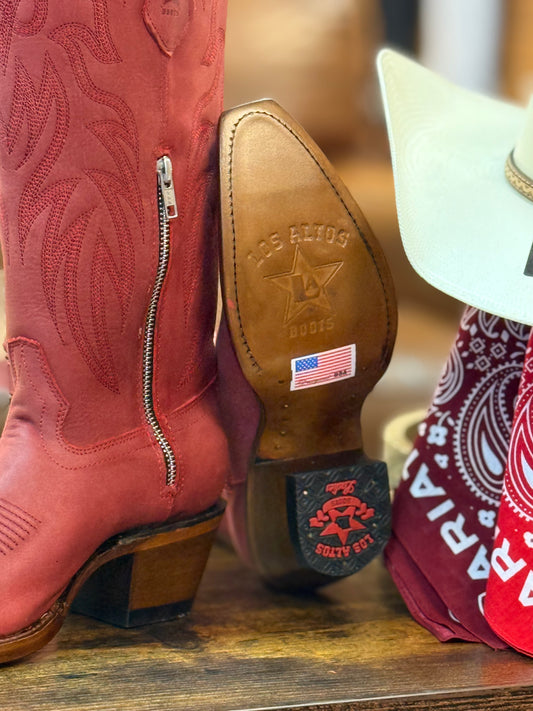 Los Altos High Knee Desert Red Fashion Cowgirl Boot