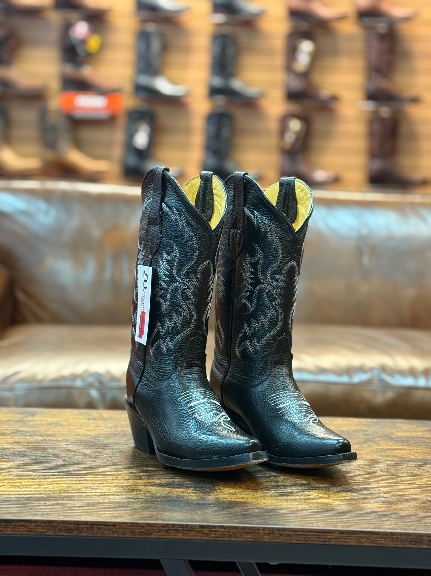 Stephy Cowgirl Boot Black Snip Toe