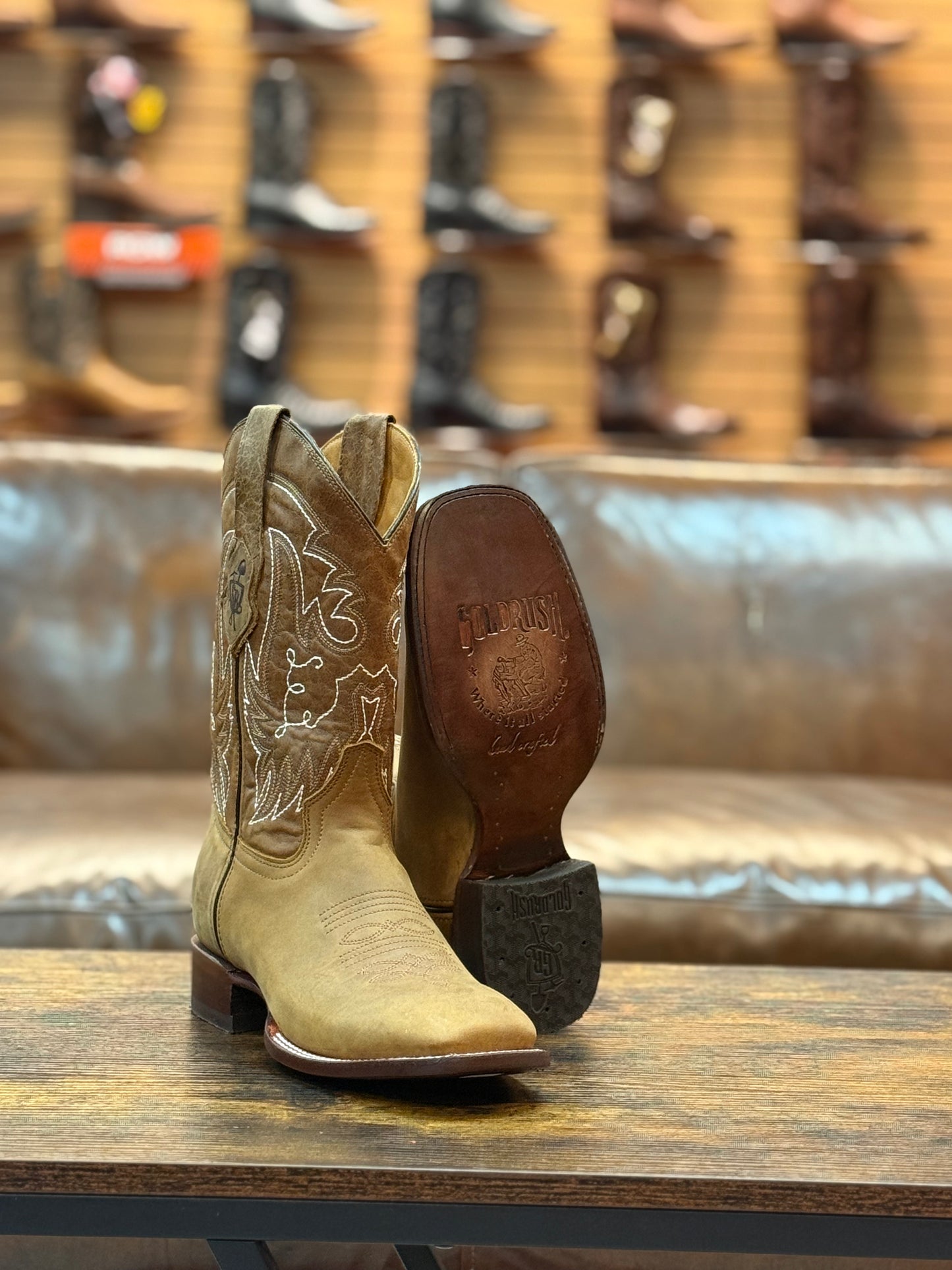 GoldRush Boots Rodeo Square Toe Tan