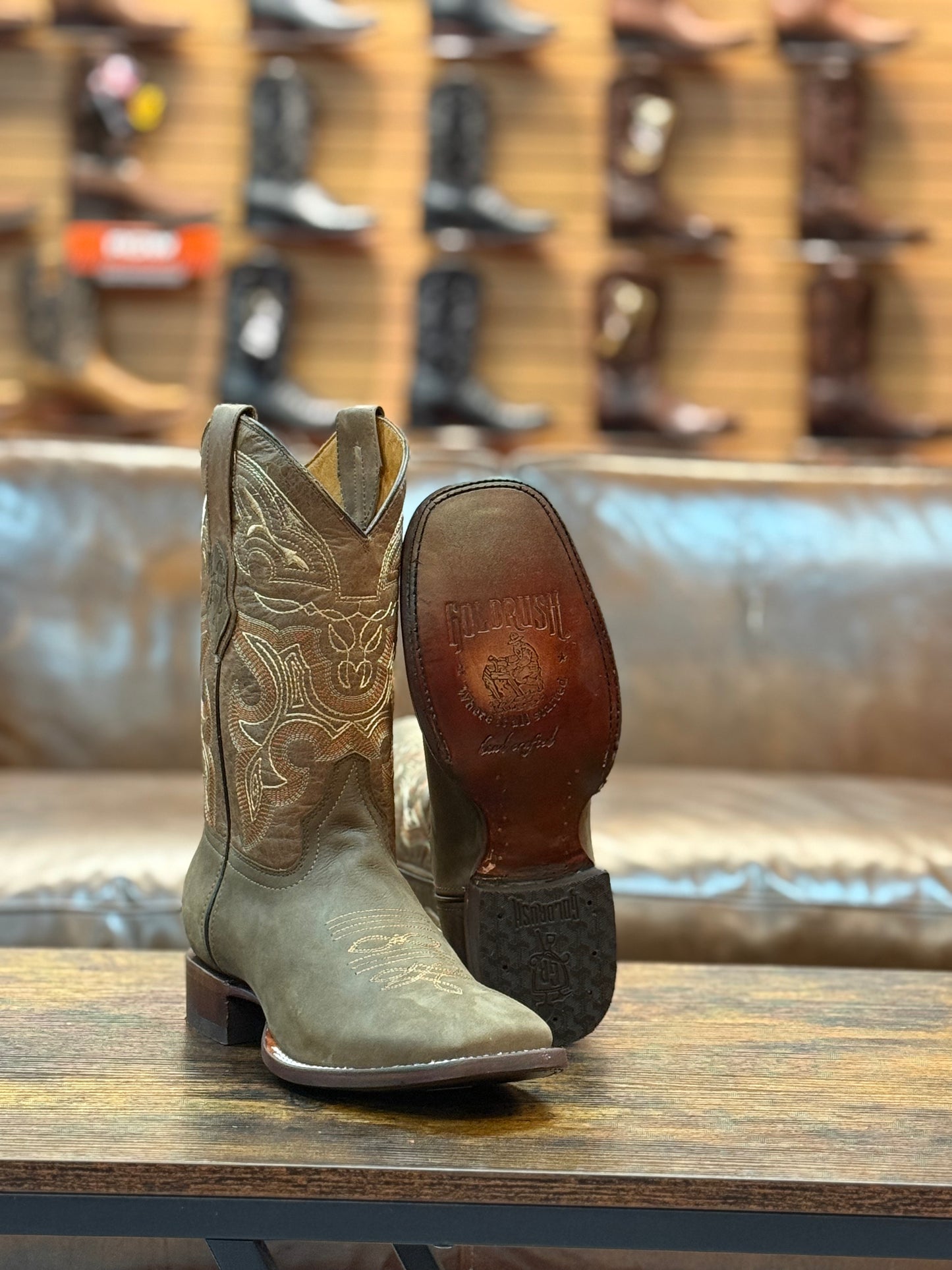 GoldRush Boots Rodeo Square Toe Rustic Tan