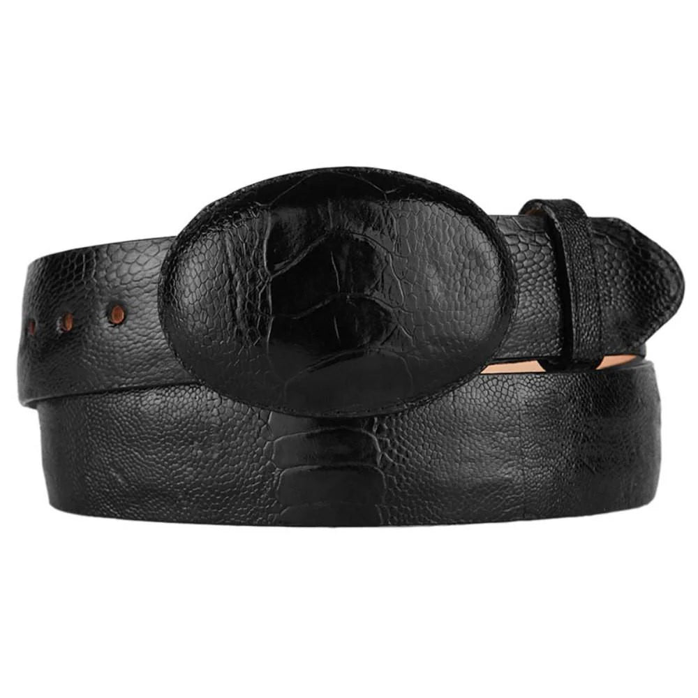 Genuine Ostrich Skin Black Cowboy Belt - Los Altos Boots