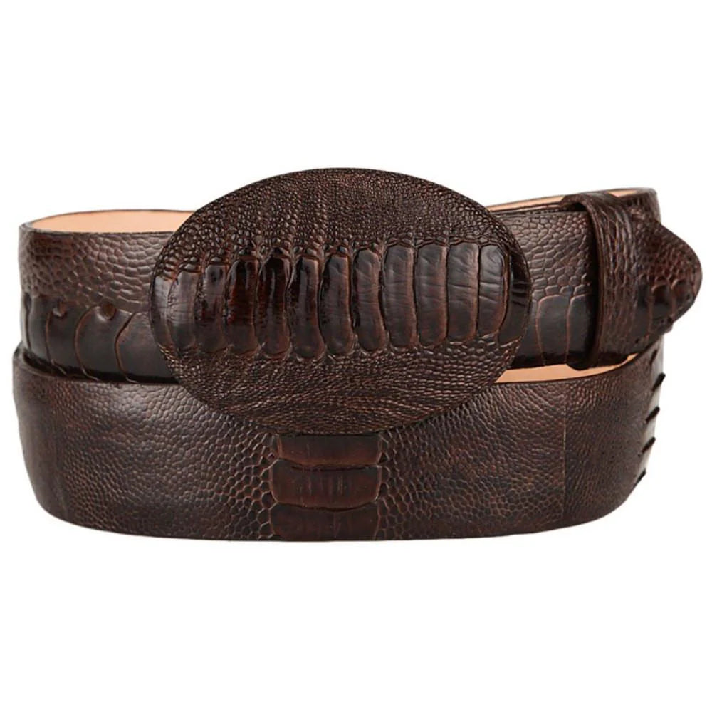 Men's Los Altos Brown Ostrich Leg Cowboy Belt C11U0507