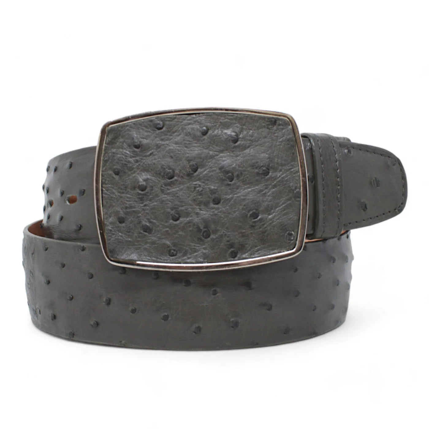 Genuine Ostrich Grey Skin Cowboy Belt - Los Altos Boots