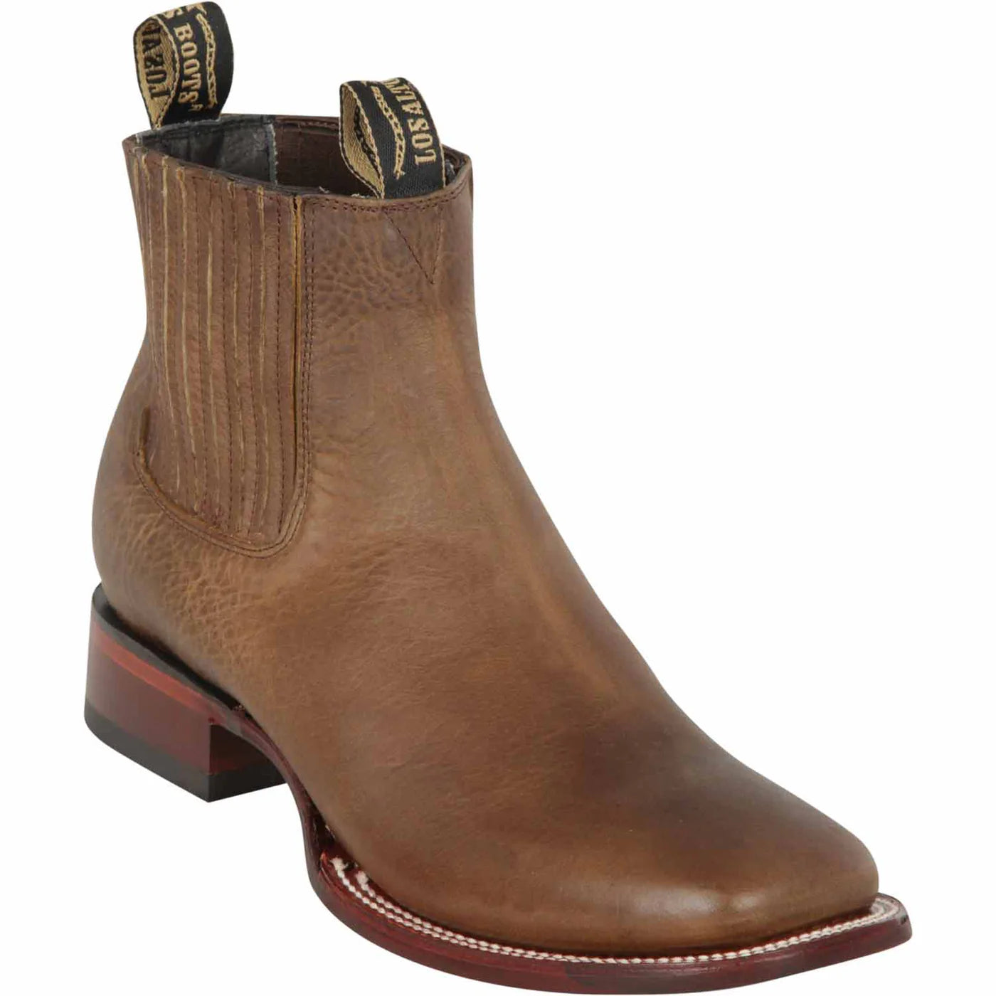 Los Altos Men's Wide Square Toe Rage Honey Leather Short Boots LAB-82B99