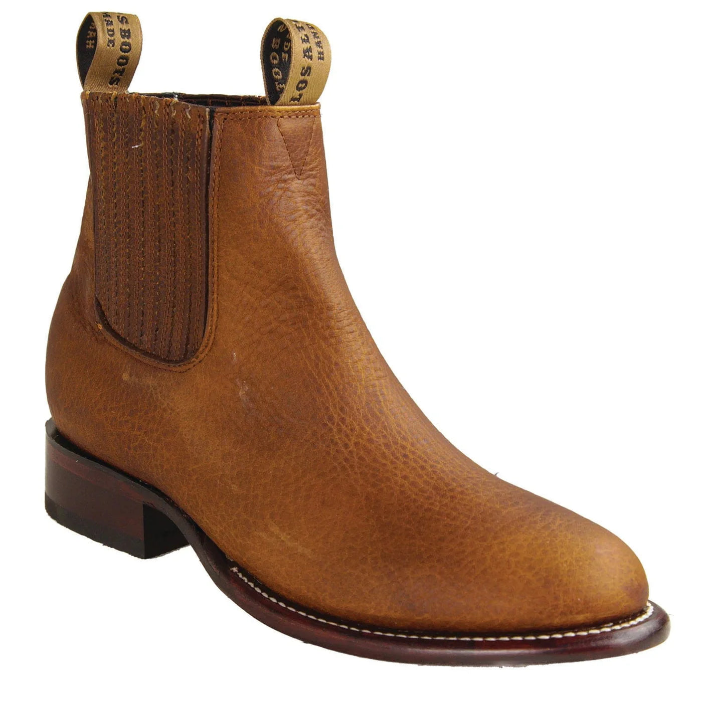 Men´s Genuine Rage Leather Round Toe Ankle Boots Walnut Color - Los Altos Boots