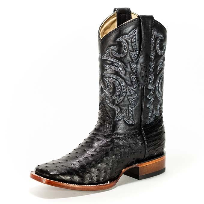 Exotic Ostrich Square Boots Los Altos Boots