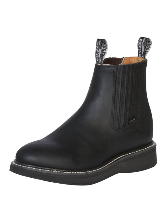 Establo Men’s Work Ankle Boot - Grasso Leather

 - Black 320