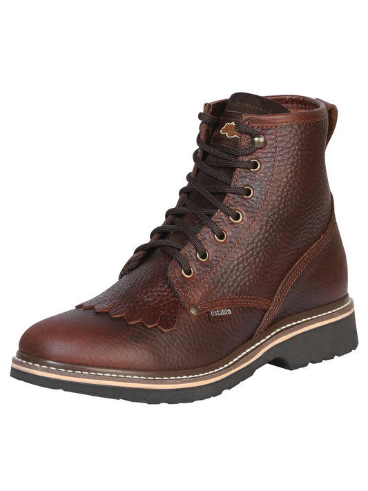 Establo Men’s Bull Fight Work Ankle Boot - Honey Lace-Up 40963
