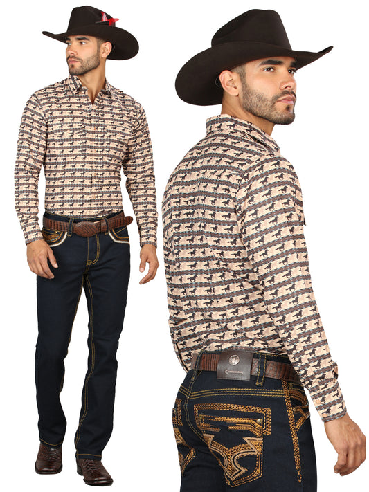 Centenario Men's Rinse Blue Denim with Gold Embroidered Details 45313