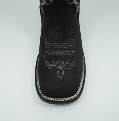 Stephy Cowgirl Boot Black Square Toe