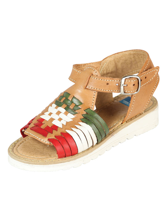 Artisanal Mexican Sandals Leather Tricolor 603943
