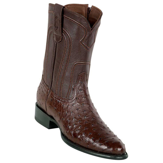 Los Altos Boots Original Ostrich Zipper Roper Boots Brown