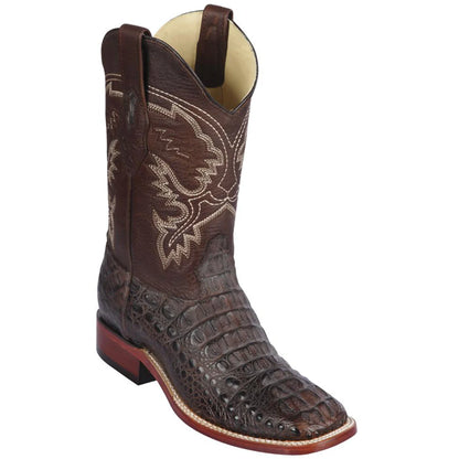 Los Altos Boots Brown Caiman Hornback