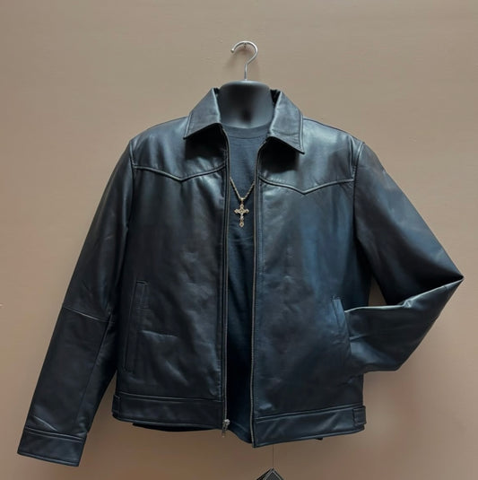 Classic Black Jacket - 100% Real Leather