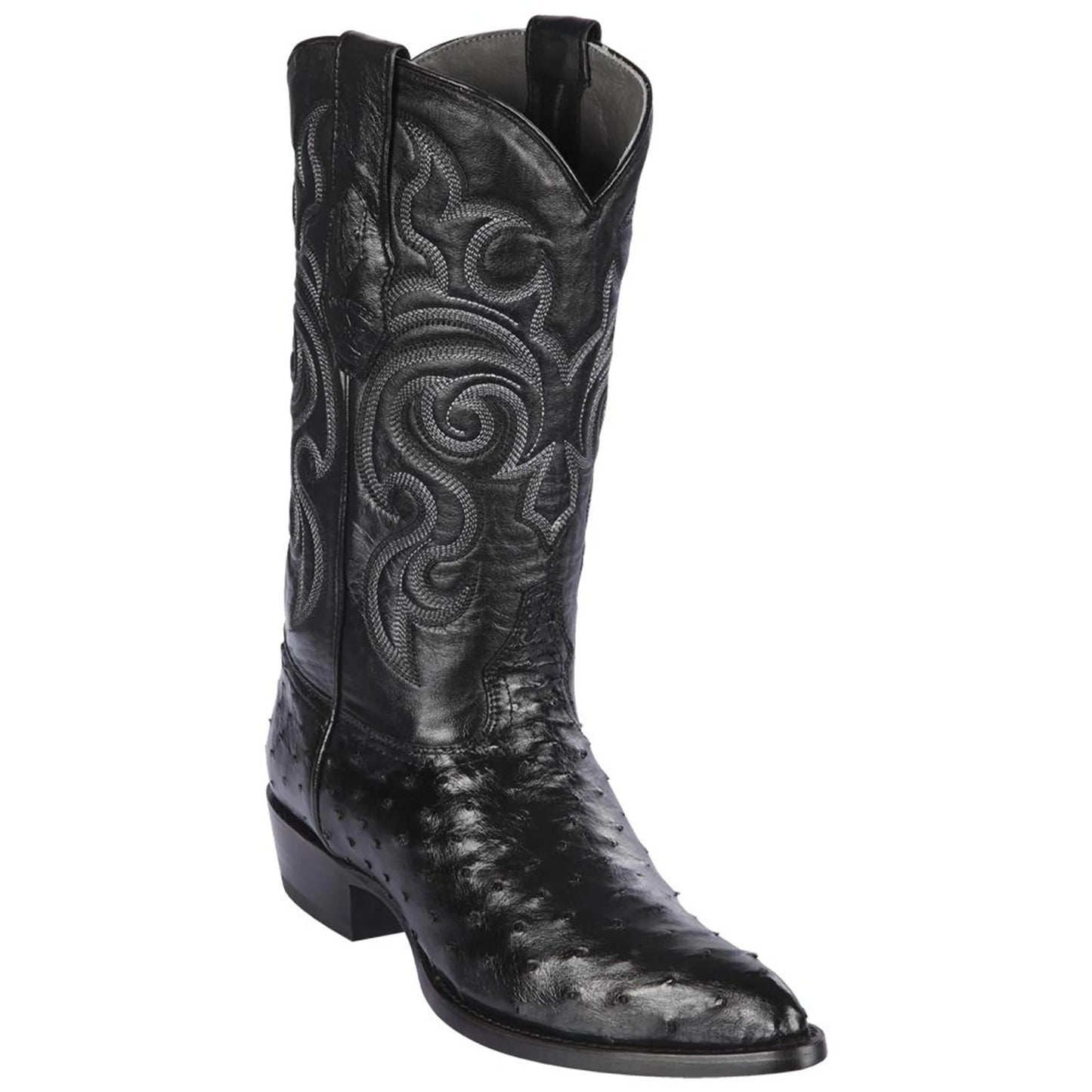 Los Altos Boots Black Ostrich Cowboy Boots J-Toe