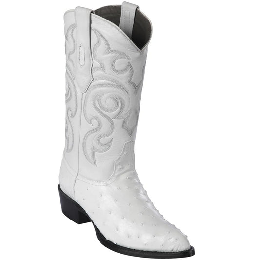 Los Altos Boots White Ostrich J Toe Boots