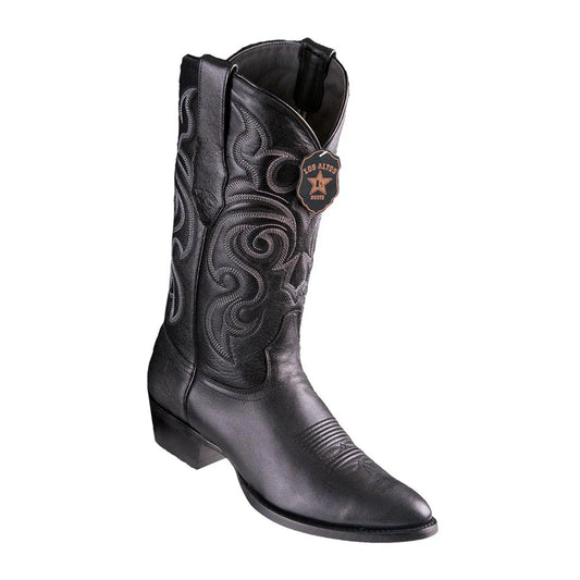 Los Altos Boots Round Toe Men’s Black Goat Leather Boots