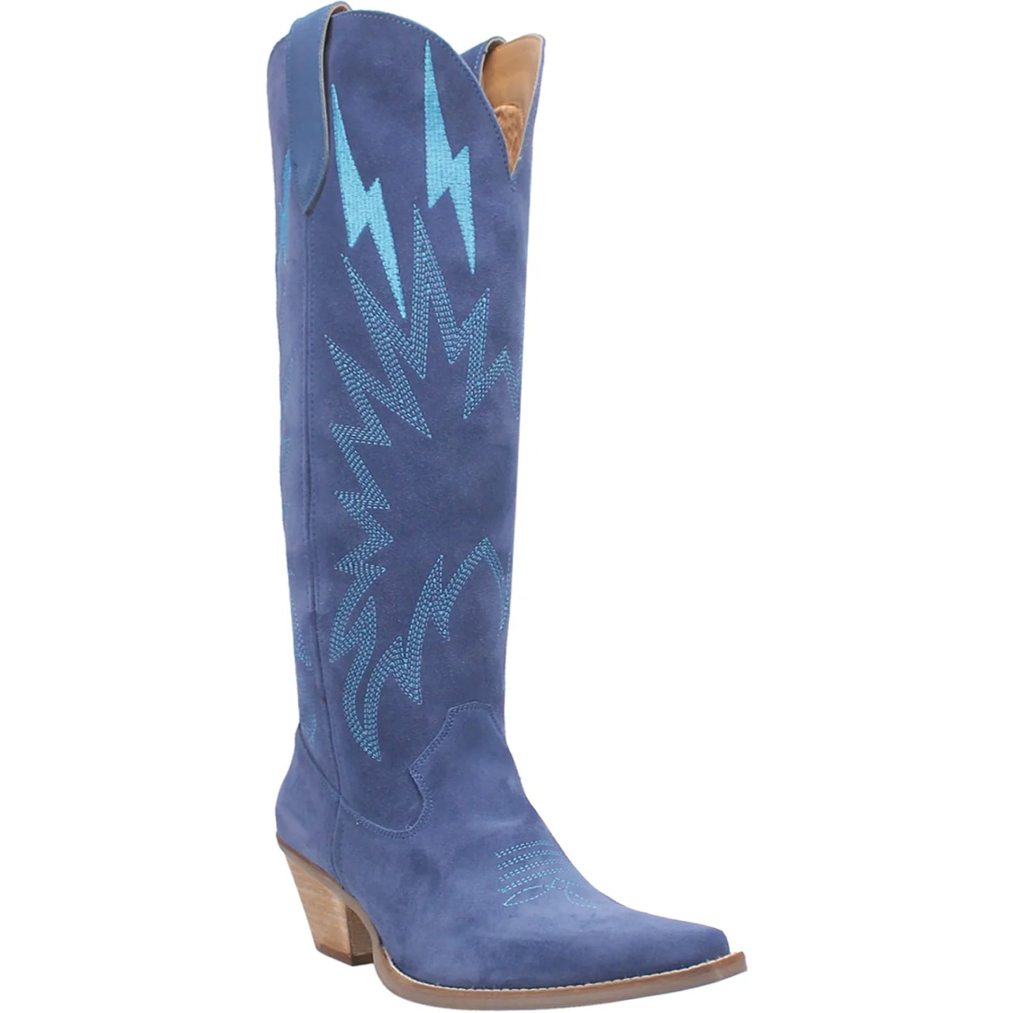 Dingo Womens Thunder Road Stacked Heel Blue