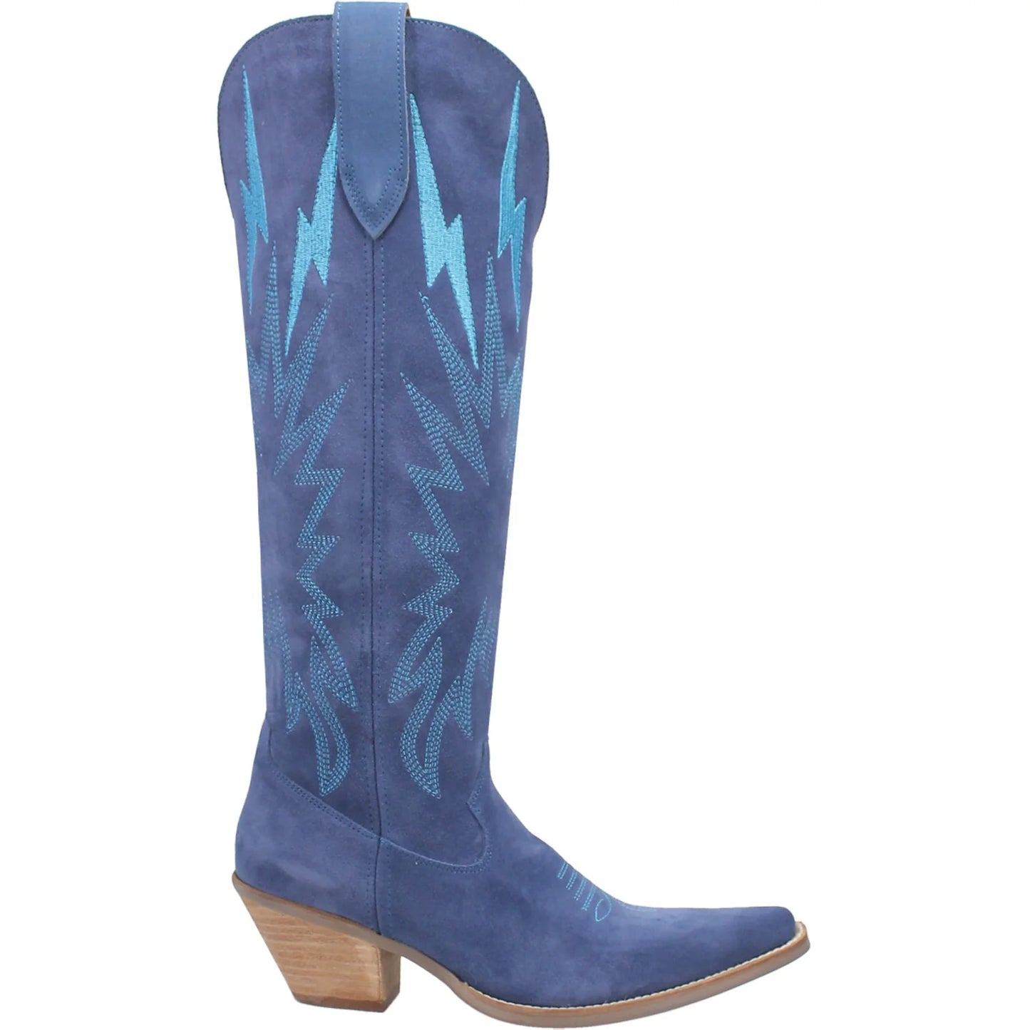 Dingo Womens Thunder Road Stacked Heel Blue