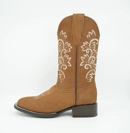 Stephy Cowgirl Boot Tan Square Toe