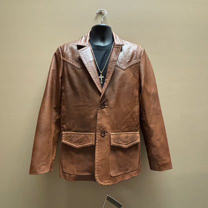 Valentin Tan Western Authentic Leather Jacket
