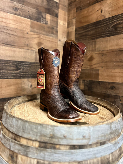 Los Altos Boots Brown Caiman Hornback