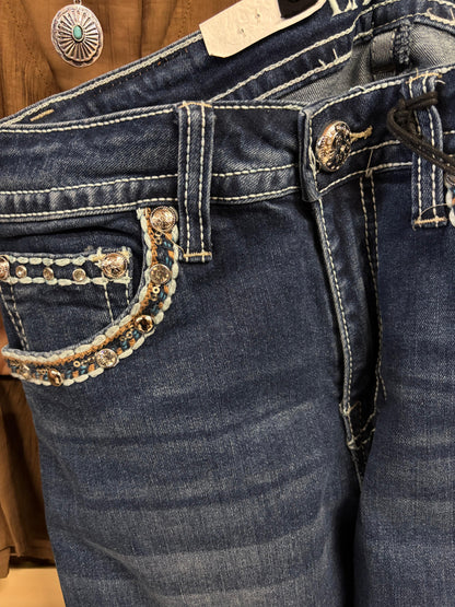 Women's Blue Rhinestone Bootcut Jean