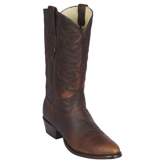 Los Altos Boots Round Toe Men’s Walnut Goat Leather Boots