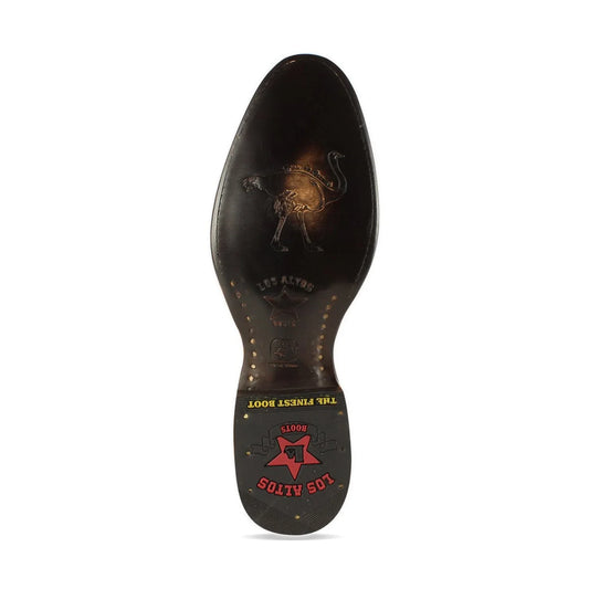 Los Altos Boots Original Ostrich Roper Boots Black