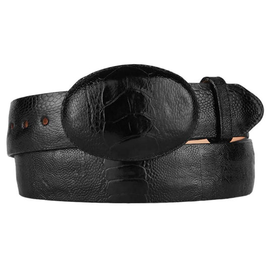 Genuine Ostrich Skin Black Cowboy Belt - Los Altos Boots