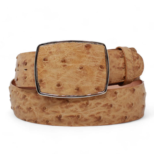 Genuine Ostrich Amber Skin Cowboy Belt - Los Altos Boots