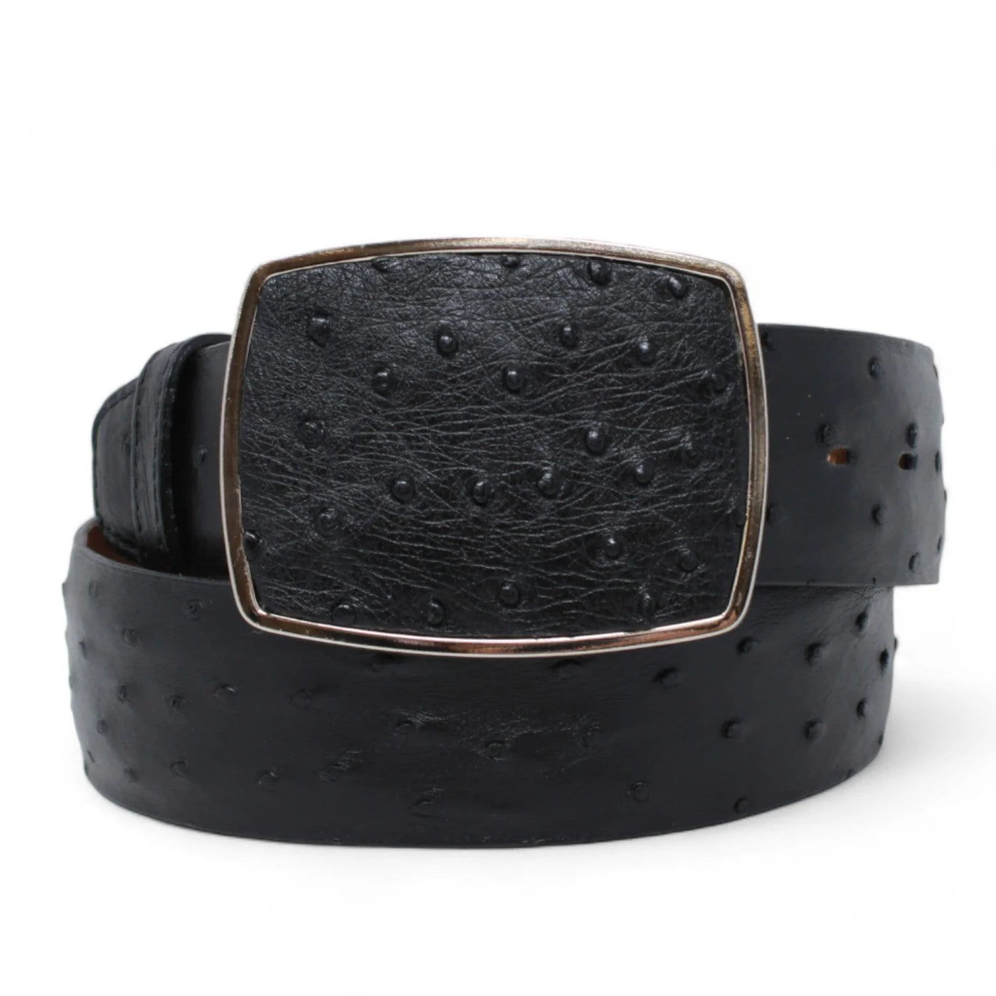 Genuine Ostrich Black Skin Cowboy Belt - Los Altos Boots