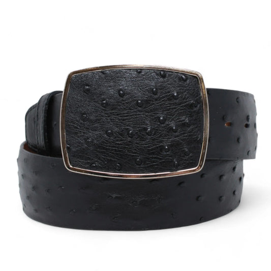 Genuine Ostrich Black Skin Cowboy Belt - Los Altos Boots