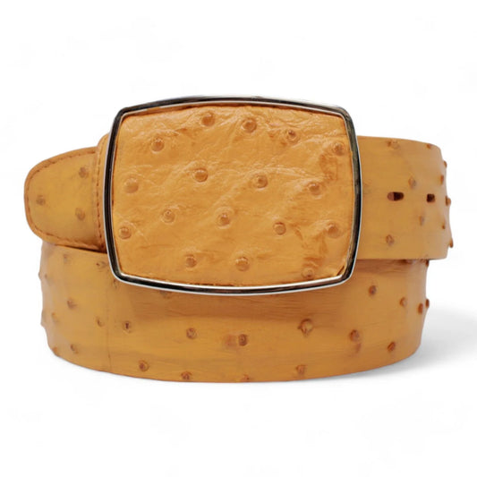 Genuine Ostrich Buttercup Skin Cowboy Belt - Los Altos Boots