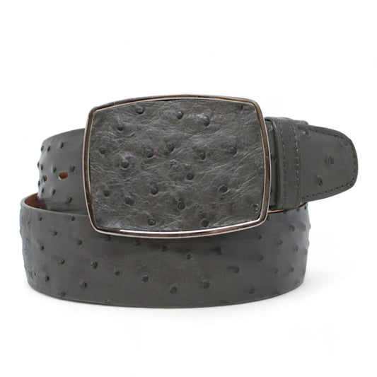 Genuine Ostrich Grey Skin Cowboy Belt - Los Altos Boots