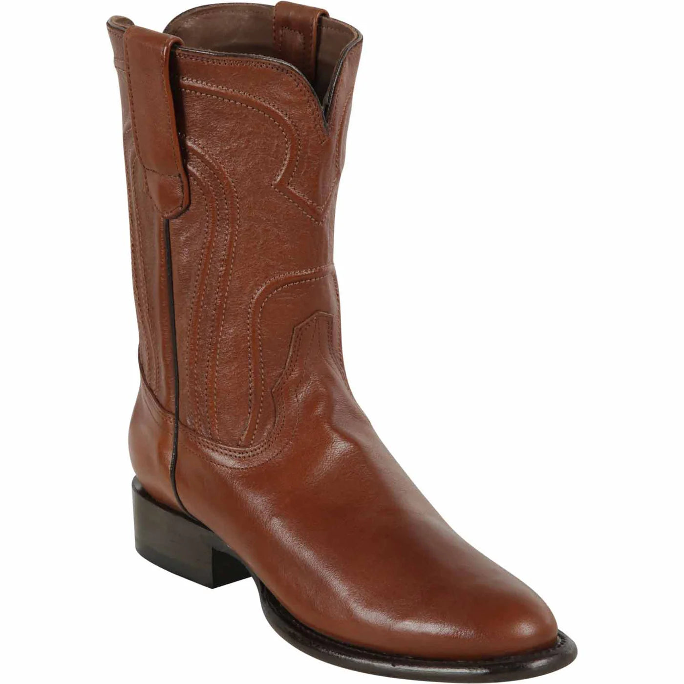 Men's Genuine Belmont Brown Leather Roper Toe Boots - Los Altos Boots