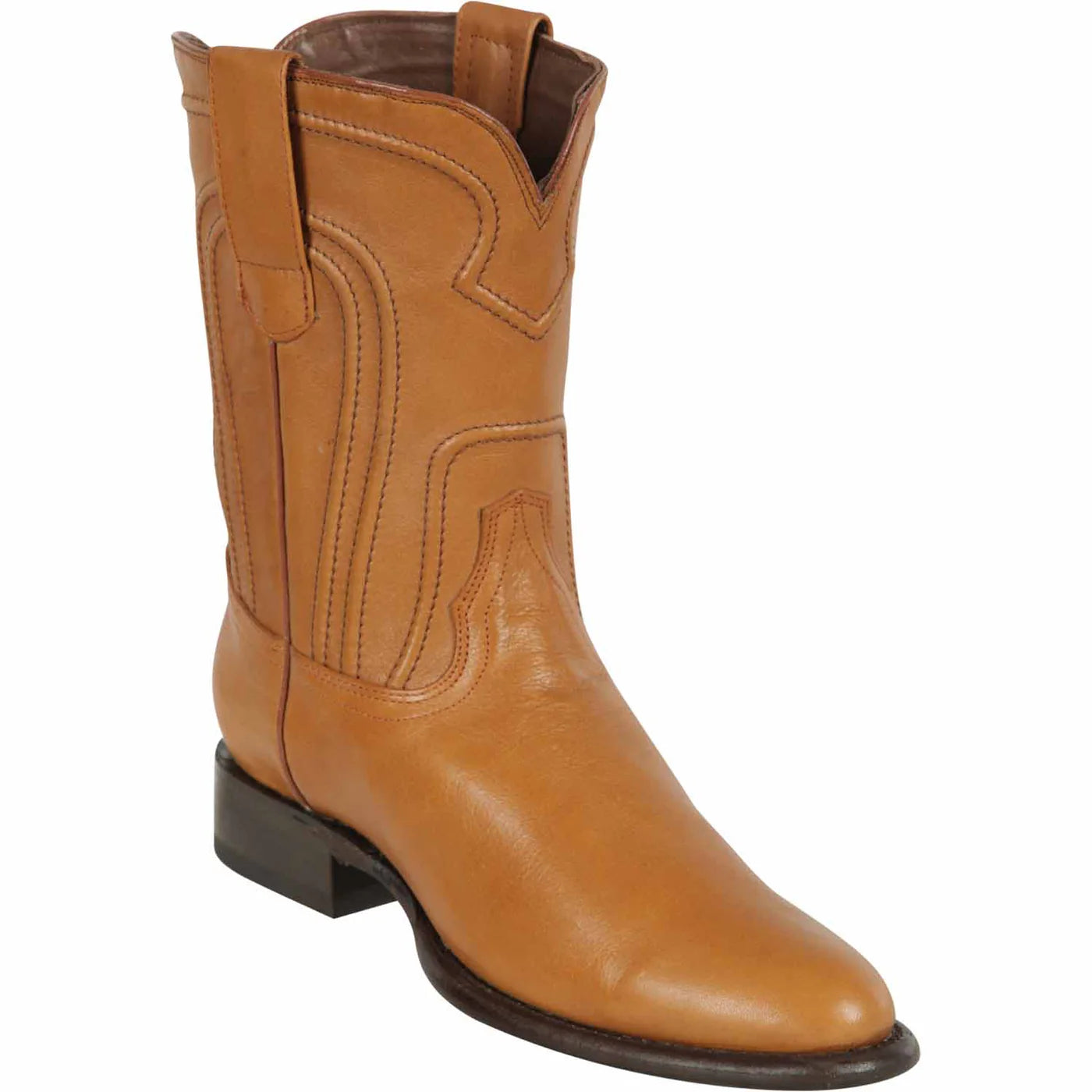 Men's Genuine Belmont Honey Leather Roper Toe Boots - Los Altos Boots