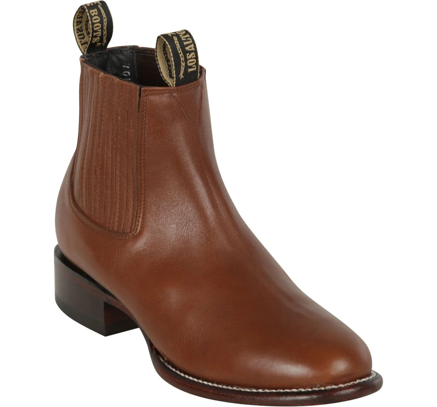 Men´s Genuine Brown Leather Round Toe Ankle Boots - Los Altos Boots