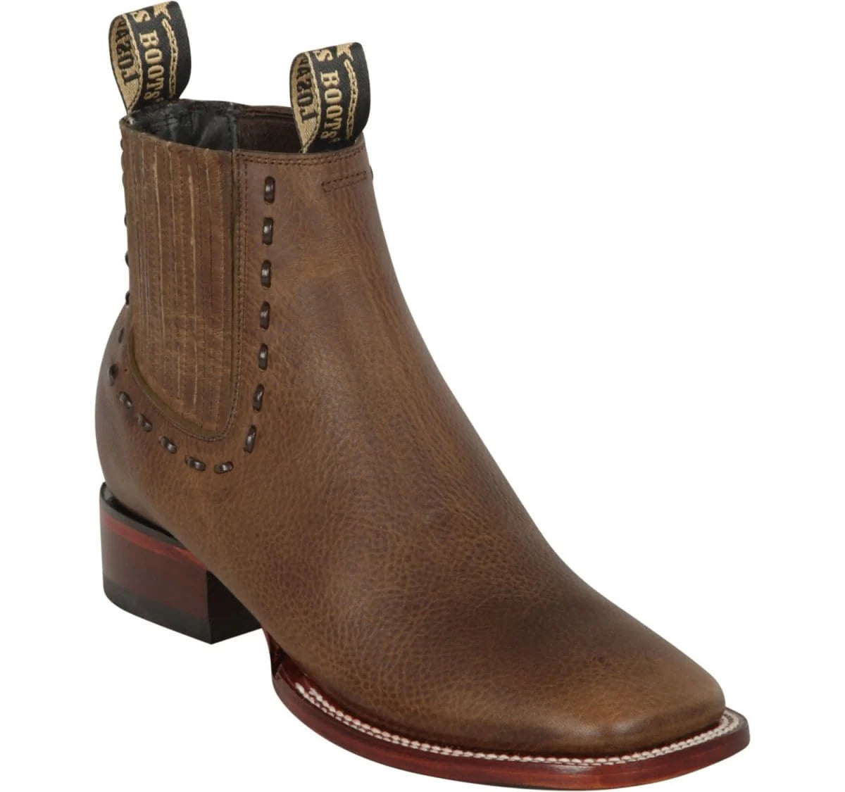 Women´s Genuine Rage Leather Wide Square Toe Ankle Boots Honey - Los Altos Boots