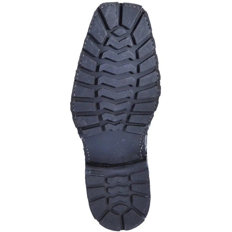 Men's Genuine Caiman Tail Skin Black Biker Boots - Los Altos Boots