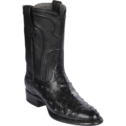 Los Altos Boots Original Ostrich Roper Boots Black