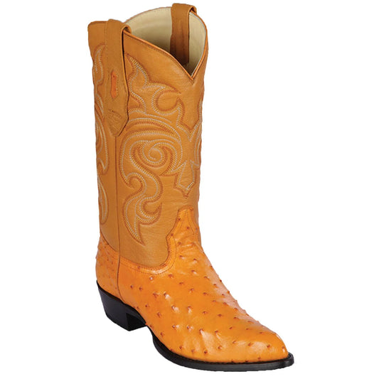 Men's Genuine Ostrich Buttercup Skin J Toe Boots - Los Altos Boots