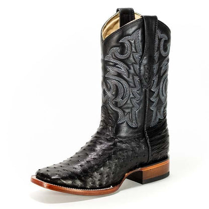Exotic Ostrich Square Boots Los Altos Boots